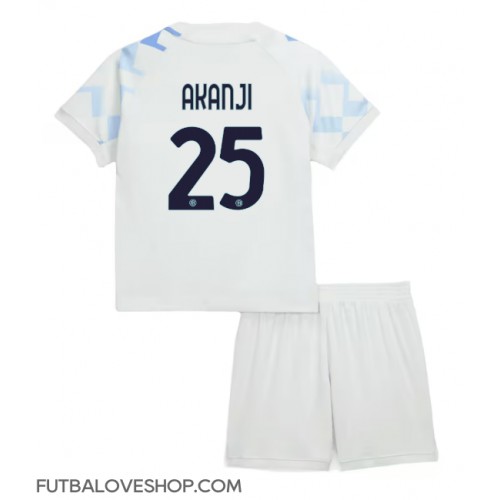 Dres Inter Milan Manuel Akanji #25 Preč pre deti 2025-26 Krátky Rukáv (+ trenírky)